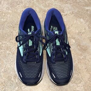Brooks ghost 14 Navy and Mint Lace-Up Running Shoes
